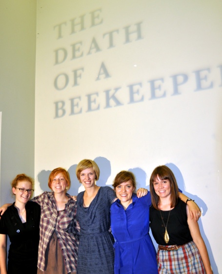 'Open Book Art Collective', (Left to Right), Joelle Gebhardt, Jenny Hawkinson, Cara Bain, Katrina Stock, Andrea Armstrong (missing Breanne McDaniel)