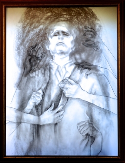 Those Who Touch His Cloak Cara Bain Charcoal on Paper
