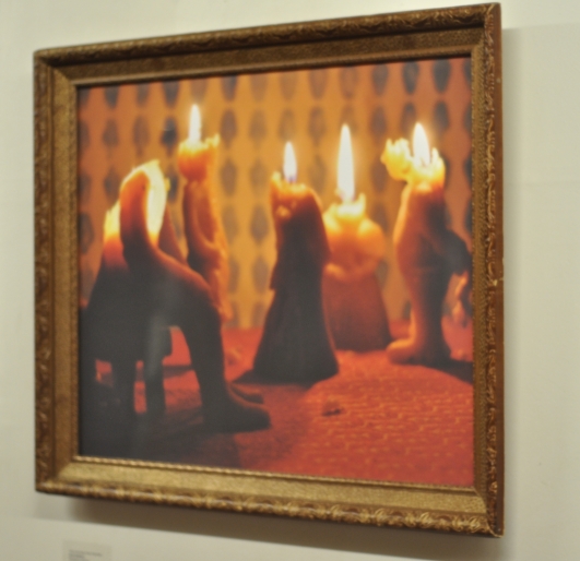 I Came Here With a Pain in My Heart Jenny Hawkinson Photograph of diorama with handmade beeswax candles